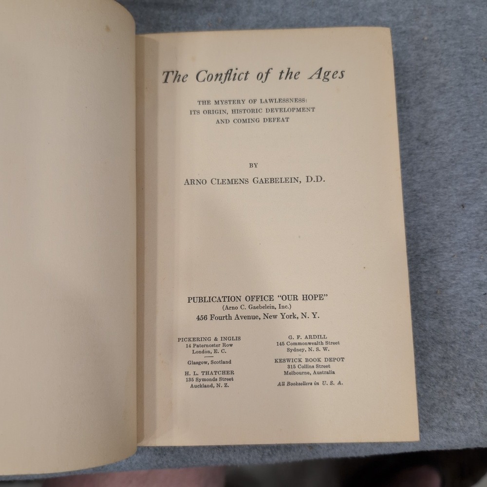 The Conflict of the Ages Arno Clemens Gaebelein 1936 Hardcover Religious History - Picture 2 of 3